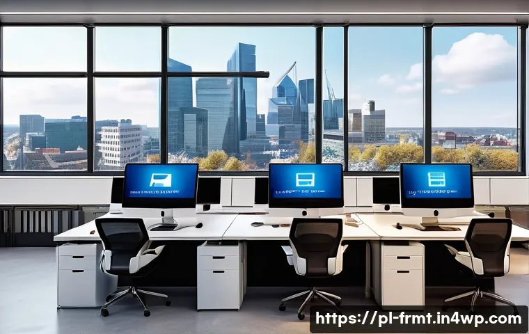 도시 발효실의 고객 관리 시스템 - A modern city hall office interior with diverse municipal employees actively using digital CRM platf...